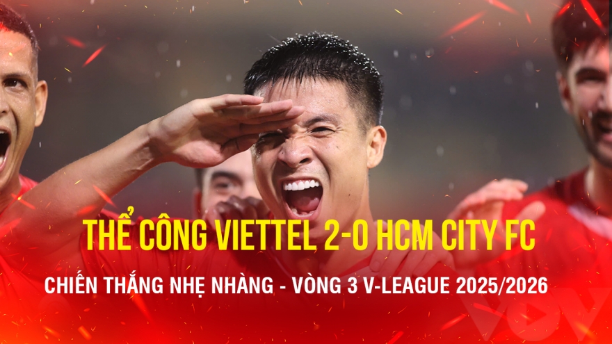 Kết quả V-League hôm nay 30/8: Thể Công Viettel thắng dễ HCM City FC